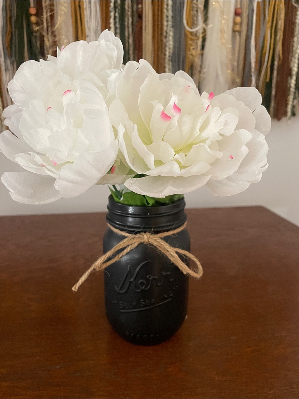 Black mason jar decor